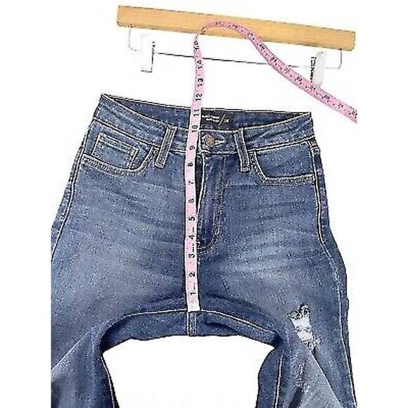 Just Black Denim Dark Wash Distressed Skinny Jeans Womens 25 - Picture 6 of 7
